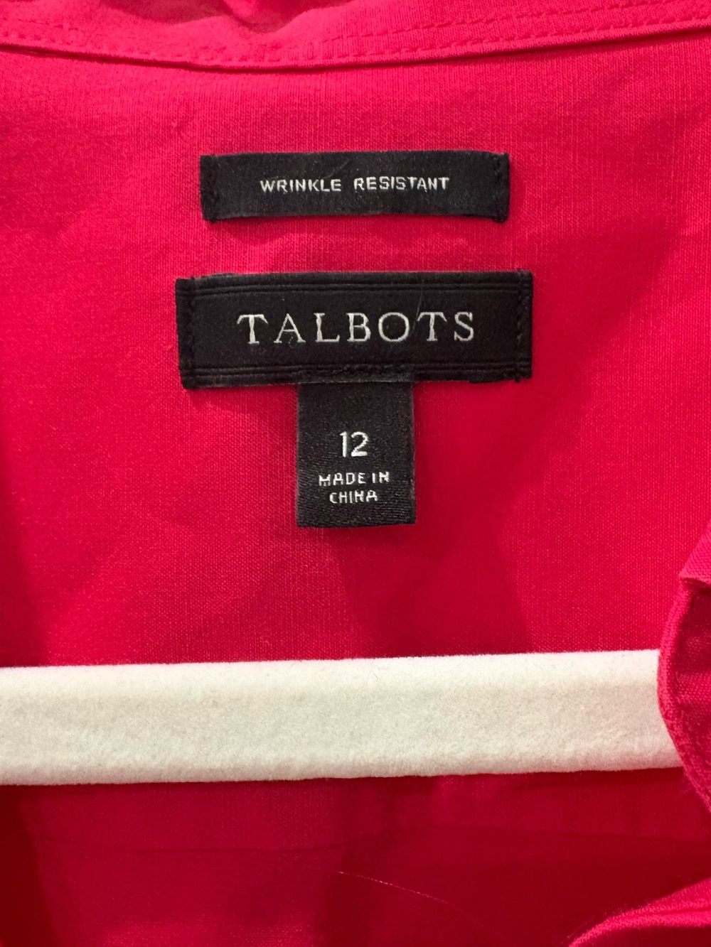 Talbots Women's Raspberry Button-Front Shirt - Picture 3 of 3